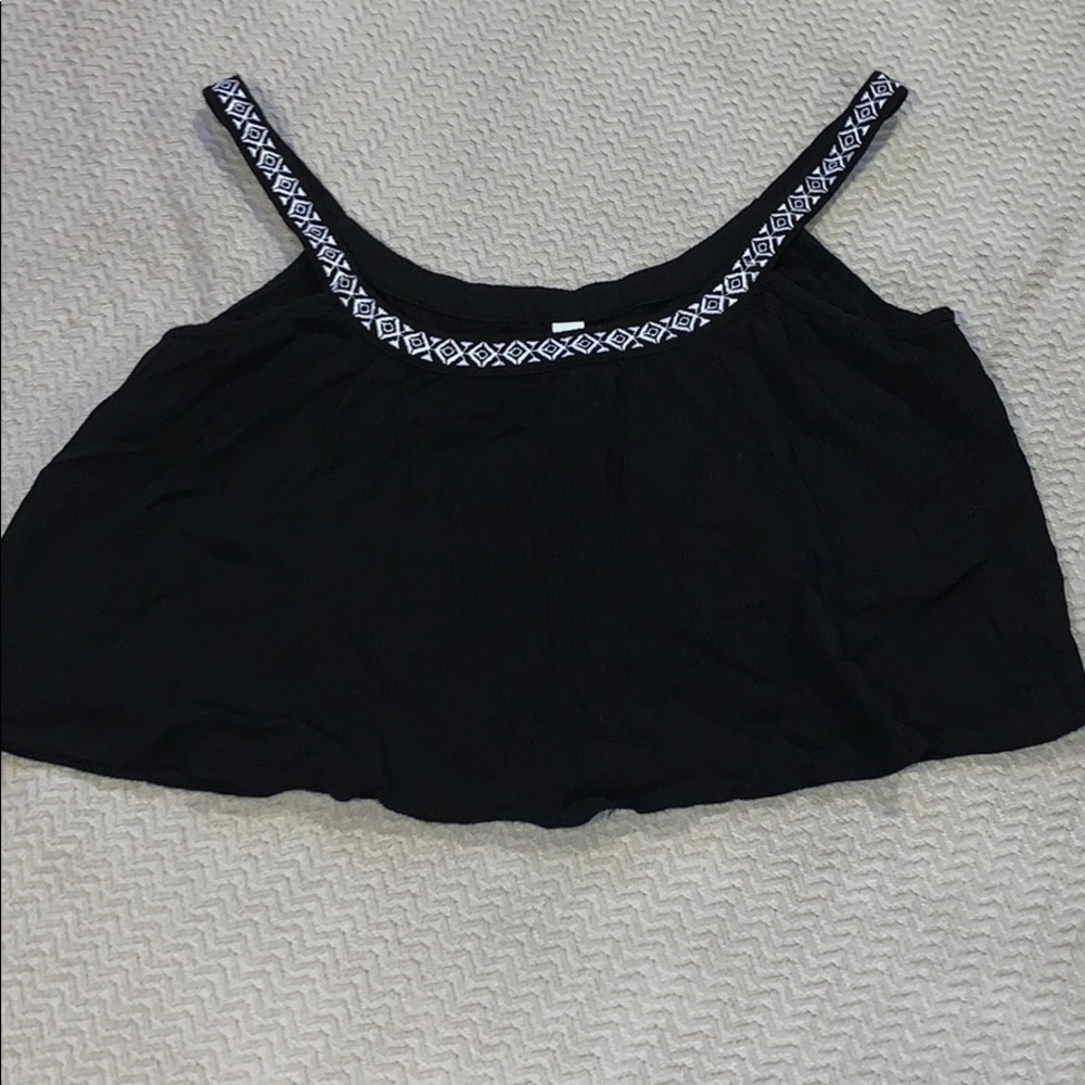 Black flowy crop top